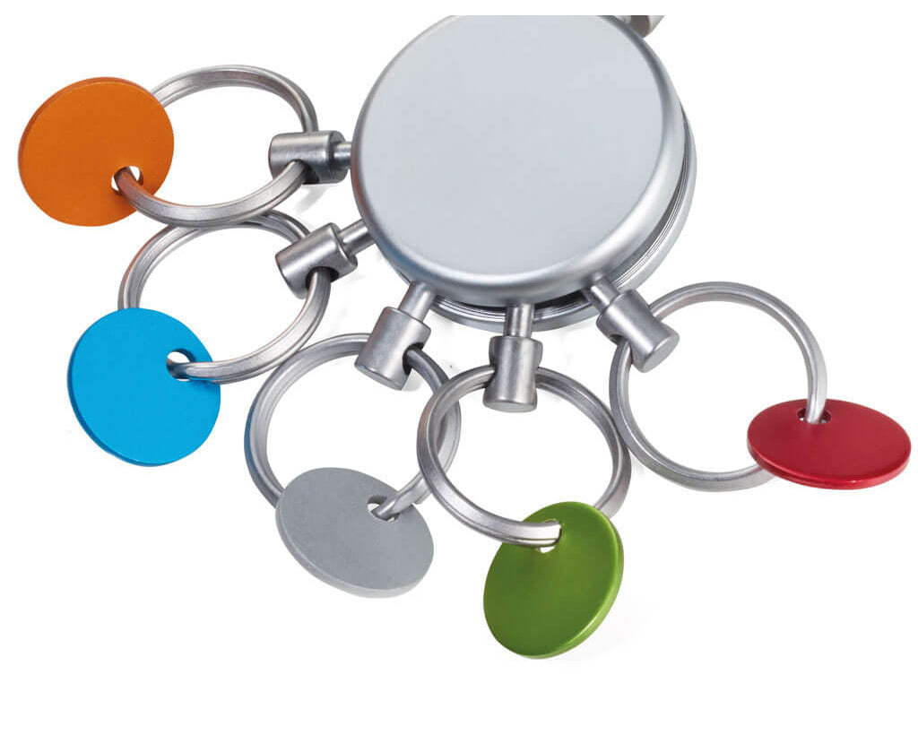 Replacement rings for PATENT/colour keyring matt, set of 5