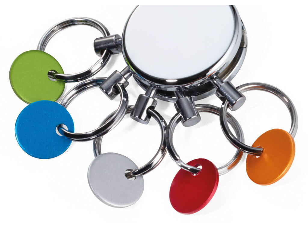 Replacement rings for PATENT/colour keyring shiny, set of 5