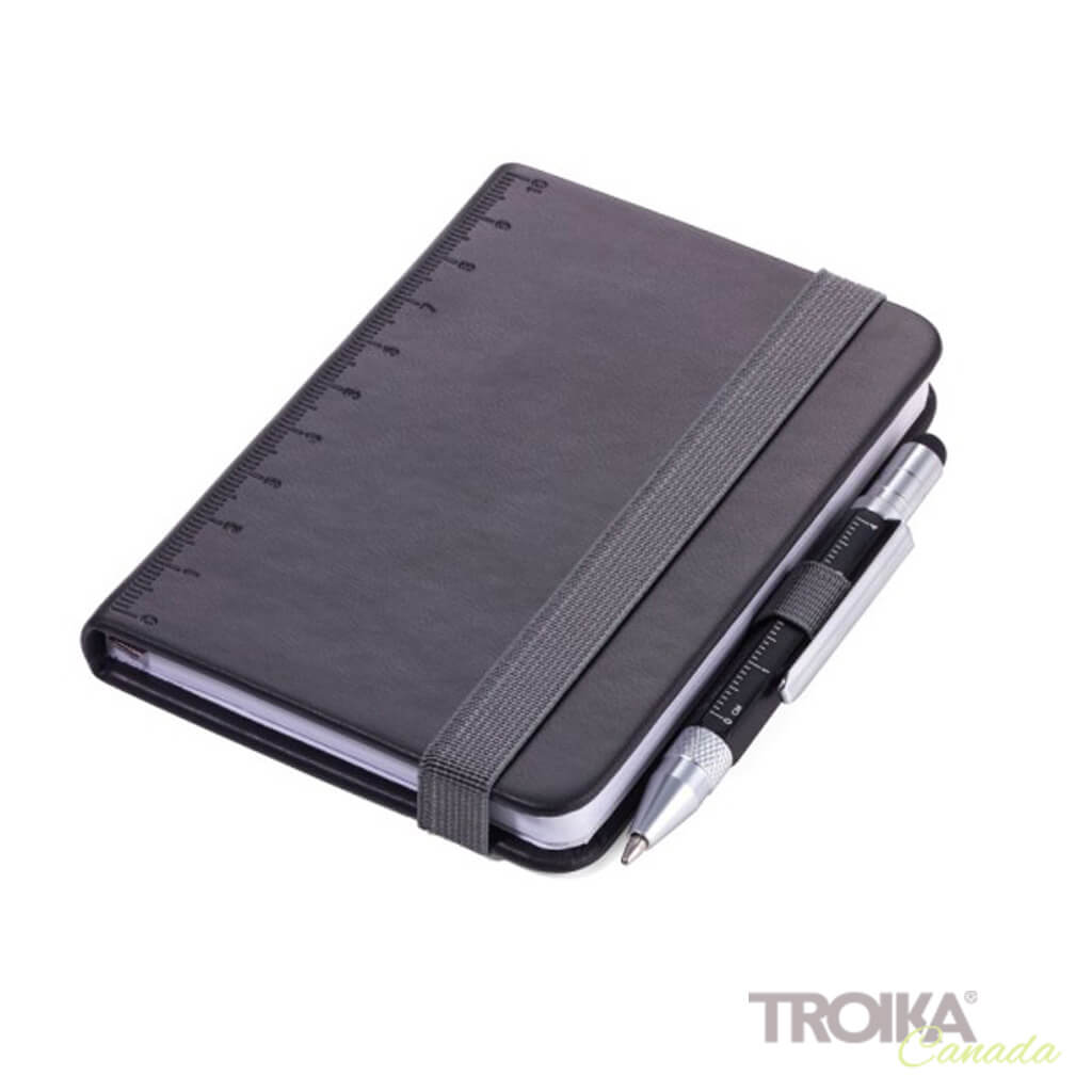 TROIKA Notepad DIN A7 incl. ballpoint pen LILIPUT - black