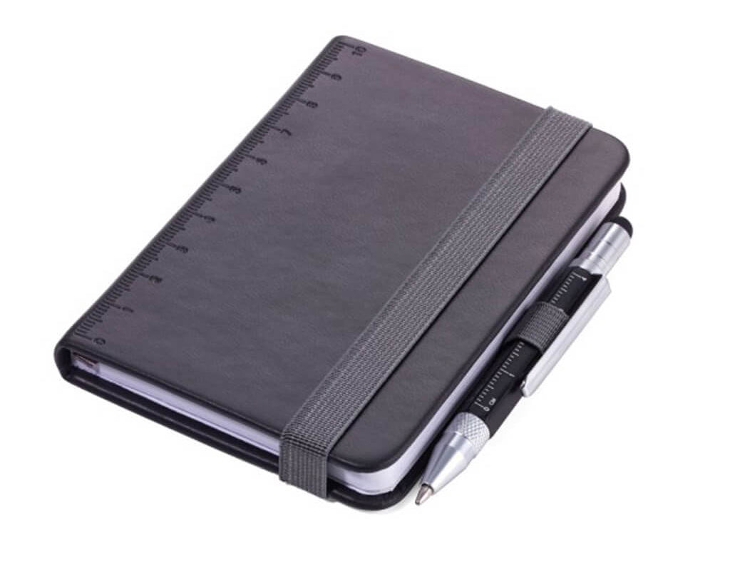 TROIKA Notepad DIN A7 incl. ballpoint pen LILIPUT - black