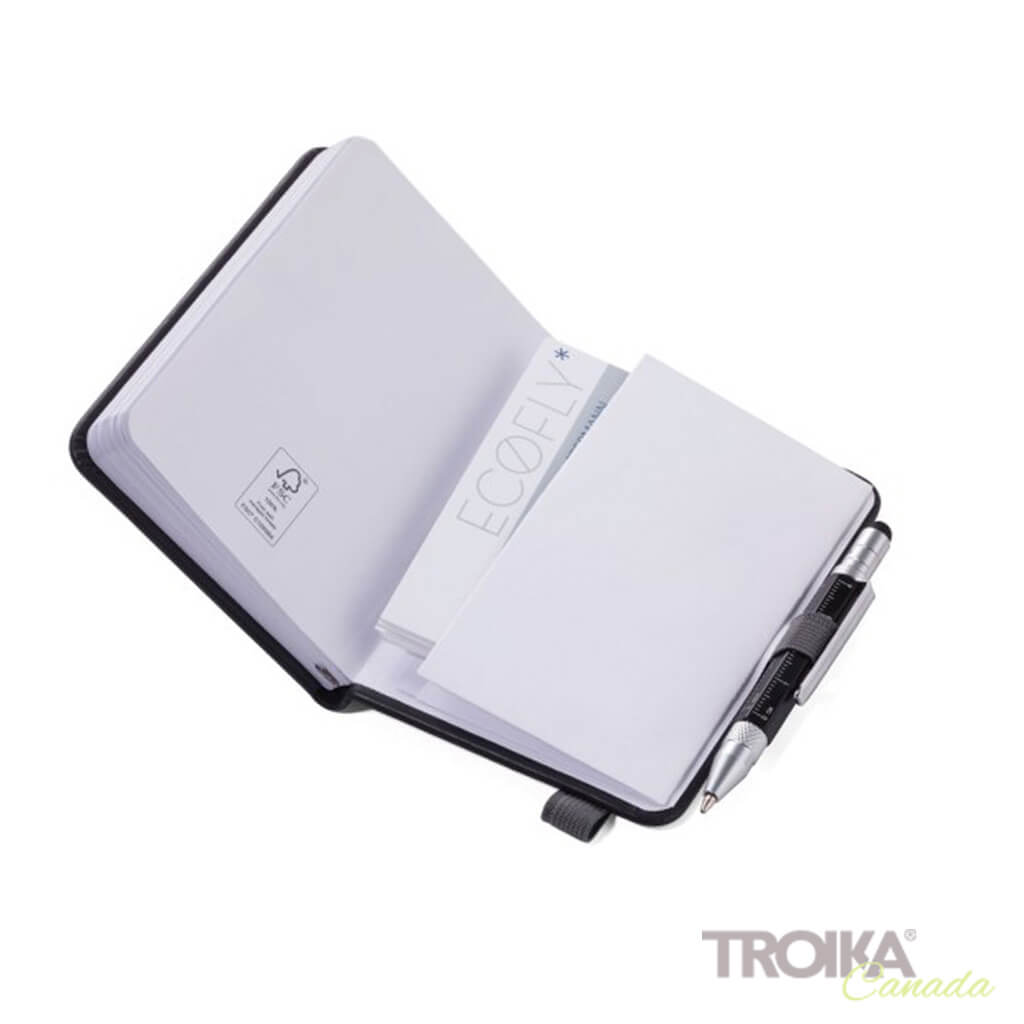 TROIKA Notepad DIN A7 incl. ballpoint pen LILIPUT - black