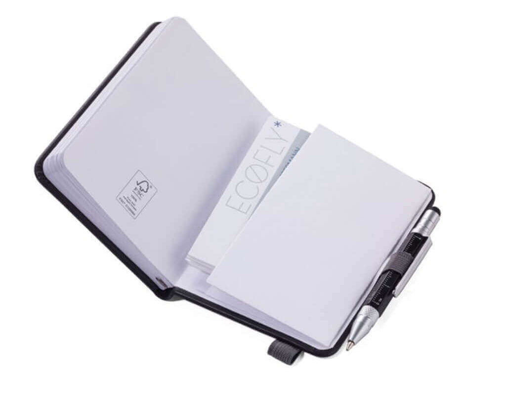 TROIKA Notepad DIN A7 incl. ballpoint pen LILIPUT - black-red