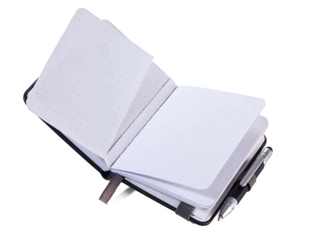 TROIKA Notepad DIN A7 incl. ballpoint pen LILIPUT - black-red