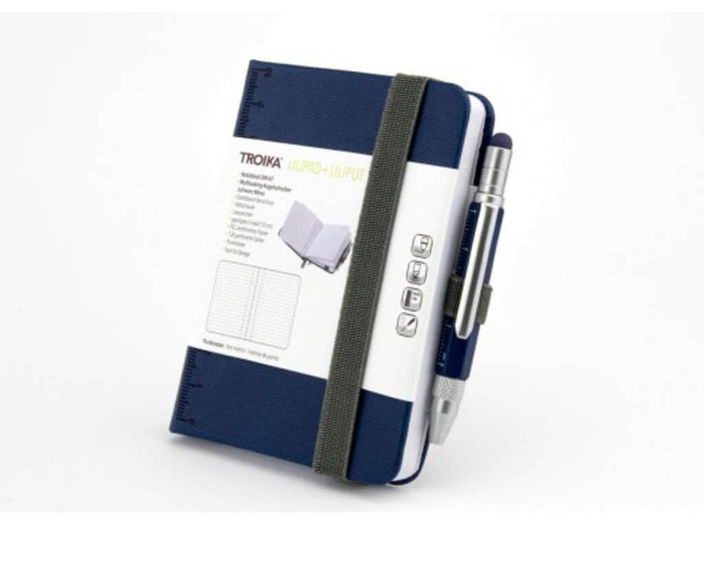 TROIKA Notepad DIN A7 incl. ballpoint pen LILIPUT - blue