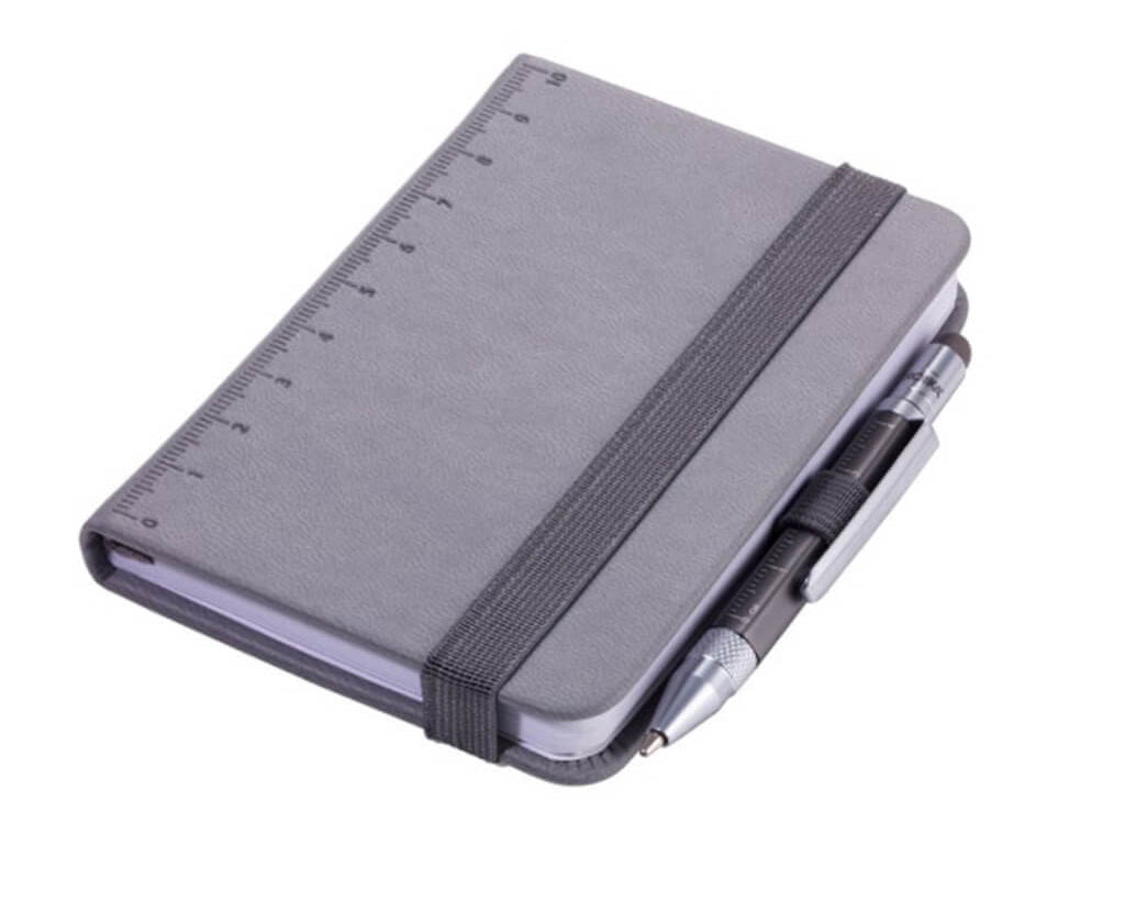 TROIKA Notepad DIN A7 incl. ballpoint pen LILIPUT - grey