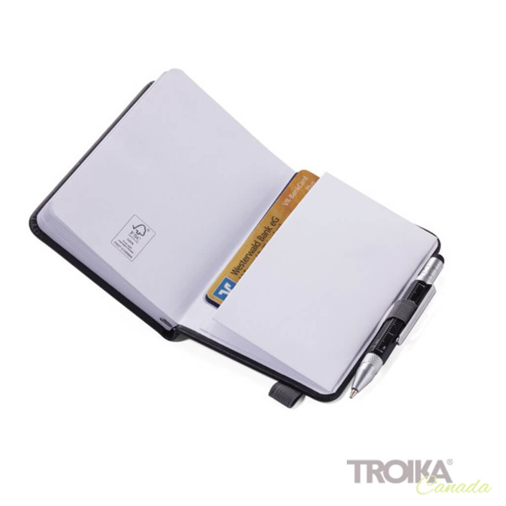 TROIKA Notepad DIN A7 incl. ballpoint pen LILIPUT - grey