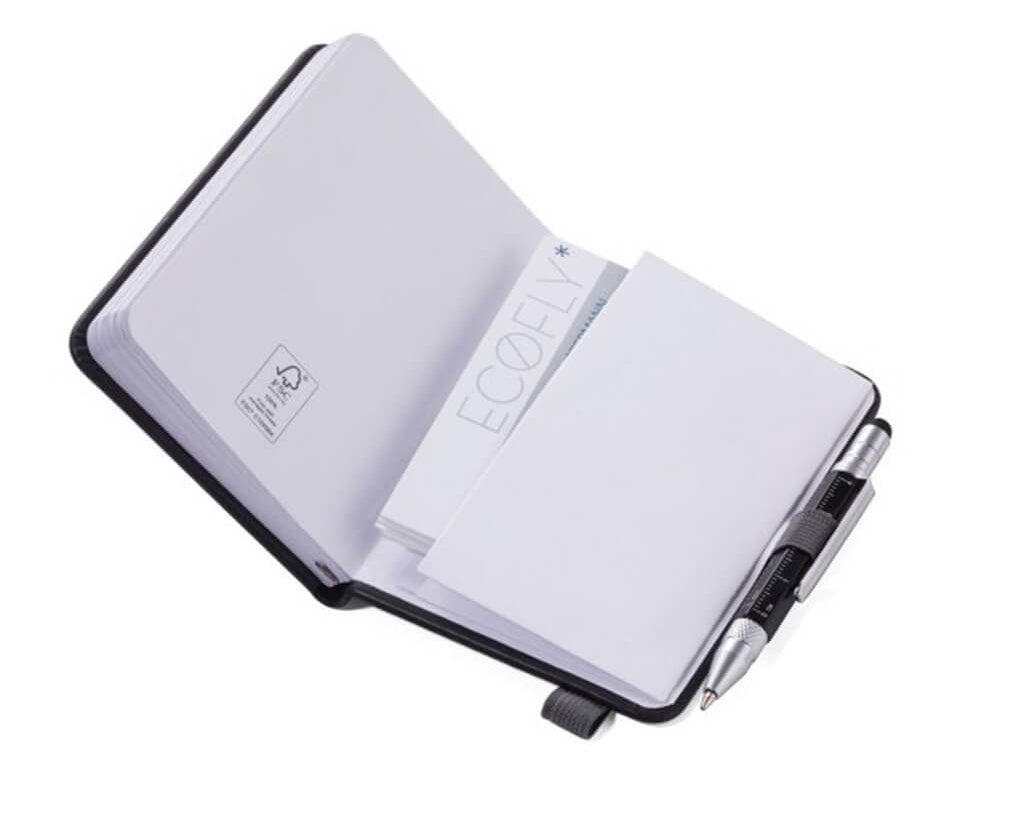 TROIKA Notepad DIN A7 incl. ballpoint pen LILIPUT - grey