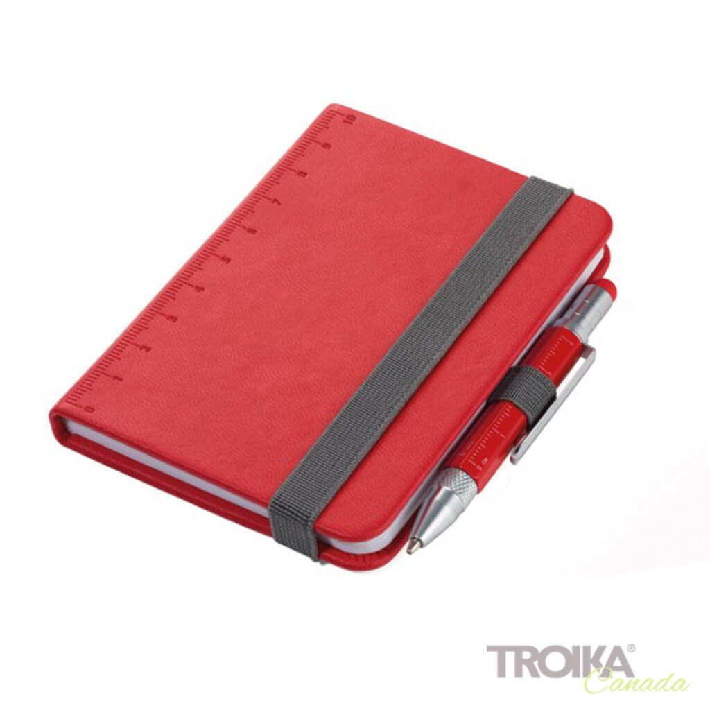 TROIKA Notepad DIN A7 incl. ballpoint pen LILIPUT - red