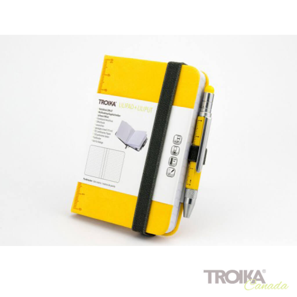TROIKA Notepad DIN A7 incl. ballpoint pen LILIPUT - yellow