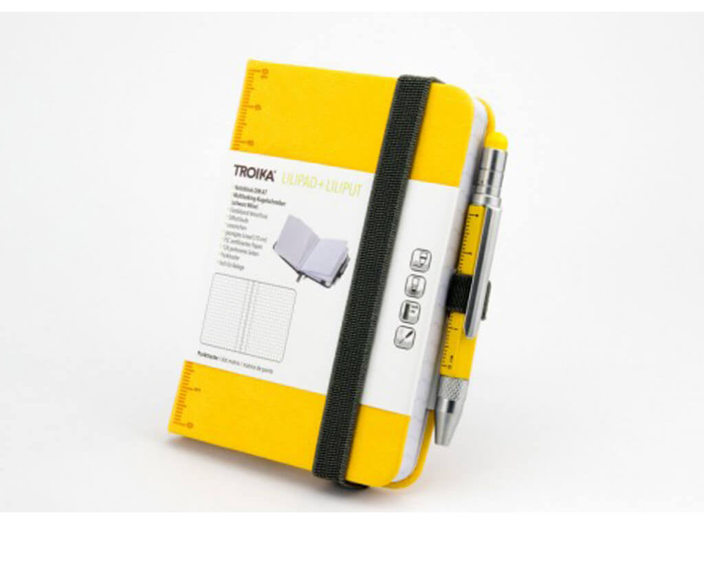 TROIKA Notepad DIN A7 incl. ballpoint pen LILIPUT - yellow
