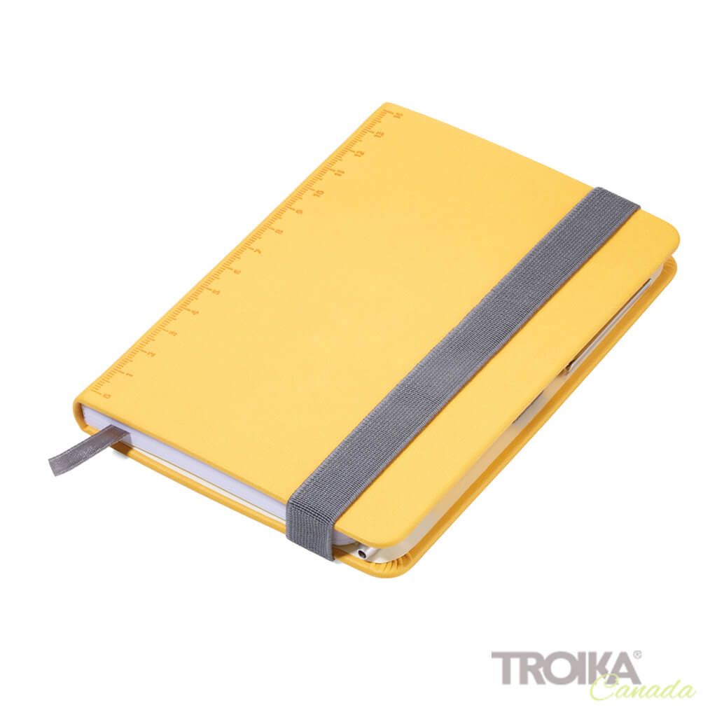 TROIKA Notepad DIN A6 incl. ballpoint pen SLIM - YELLOW