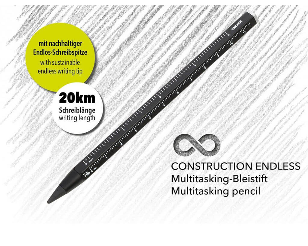 Troika Multitasking Pencil "CONSTRUCTION ENDLESS" - BLACK
