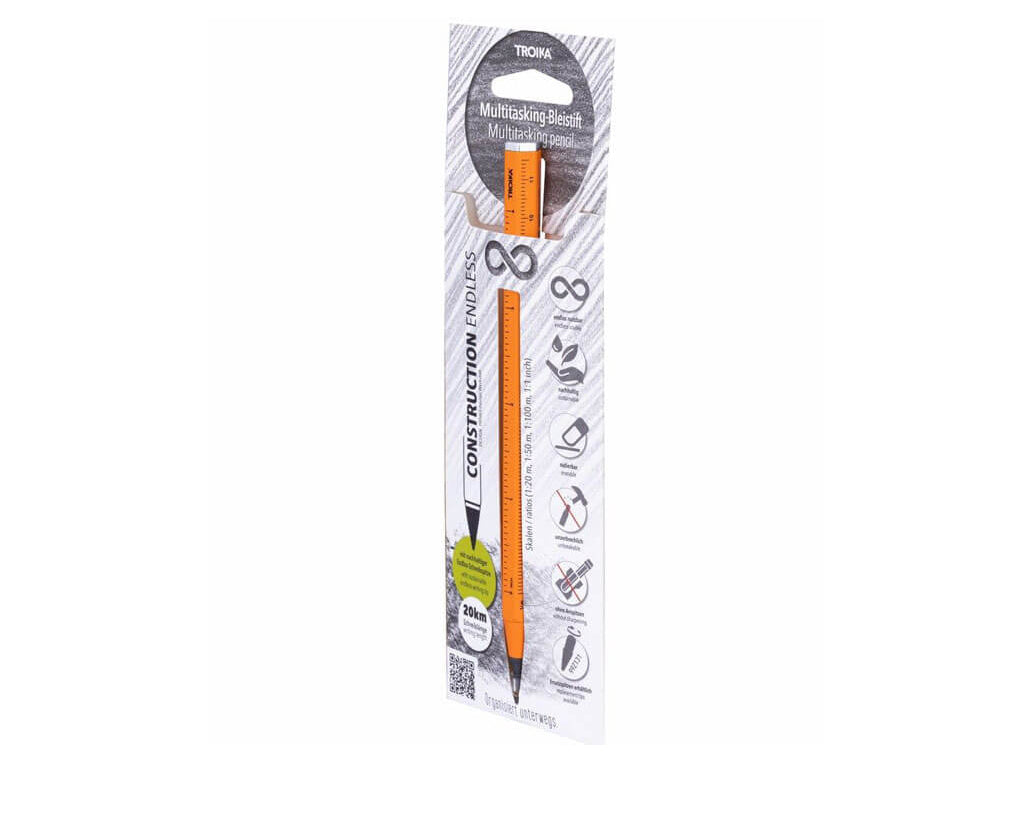 Troika Multitasking pencil "CONSTRUCTION ENDLESS" orange packaging