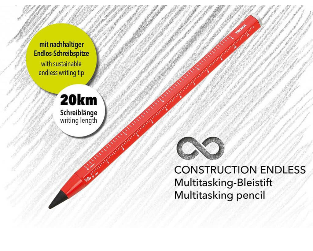 Troika Multitasking Pencil "CONSTRUCTION ENDLESS" - RED