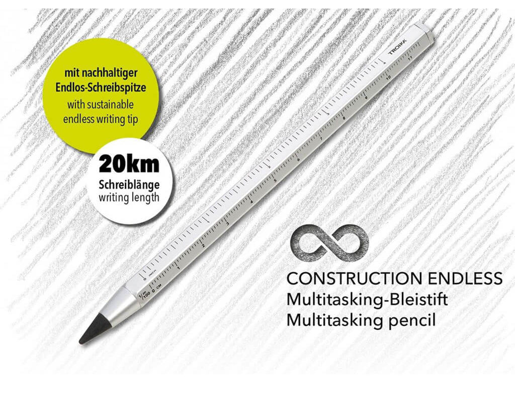 Troika Multitasking Pencil "CONSTRUCTION ENDLESS" - SILVER