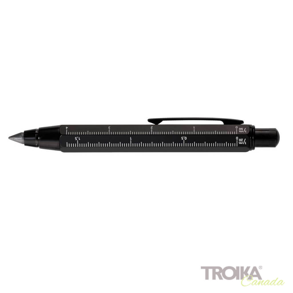 Troikas Black Carpenter's Pencil with cm/inch ruler
