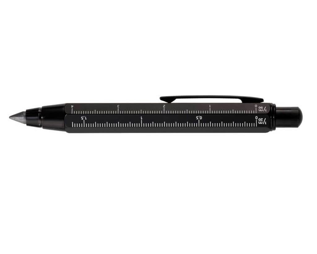 Troikas Black Carpenter's Pencil with cm/inch ruler