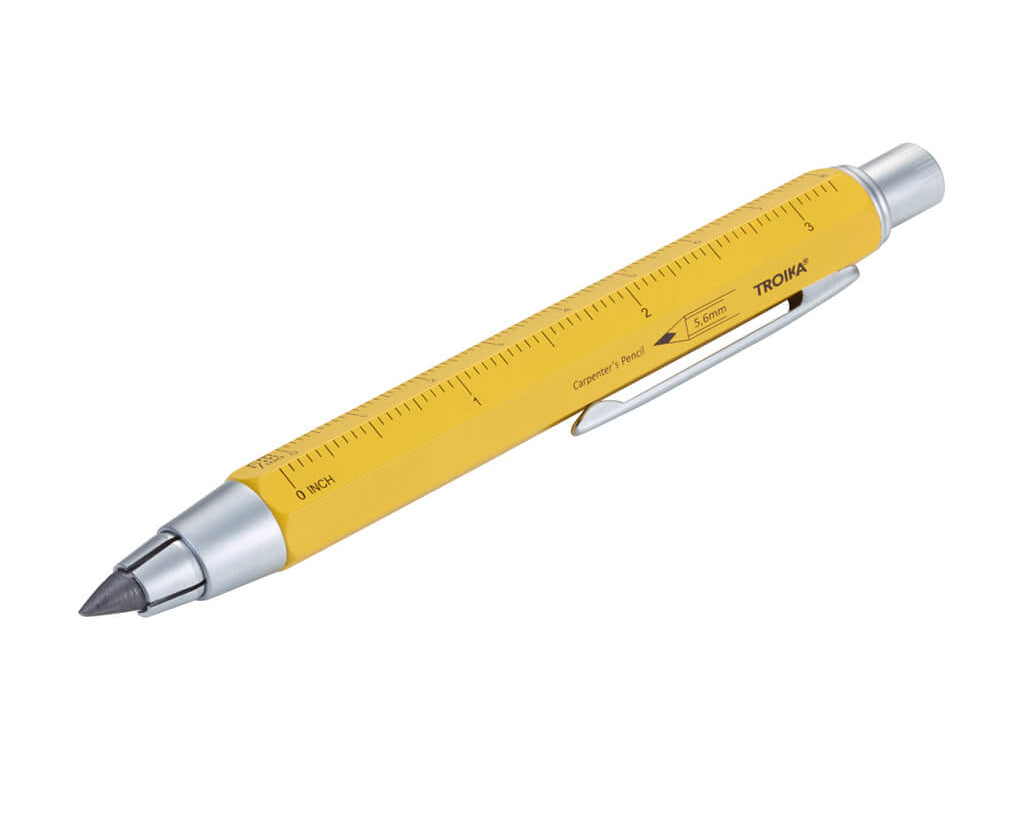 Yellow Carpenter's Pencil on white Background