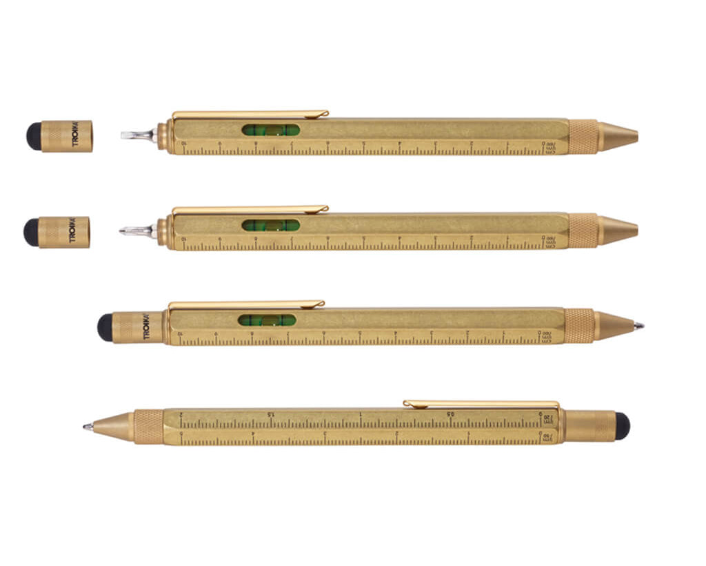 TROIKA Multitasking Ballpoint Pen "CONSTRUCTION" - Brass Media 1 of 4