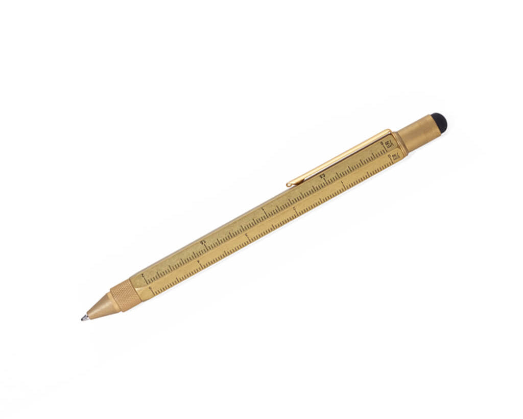 TROIKA Multitasking Ballpoint Pen "CONSTRUCTION" - Brass
