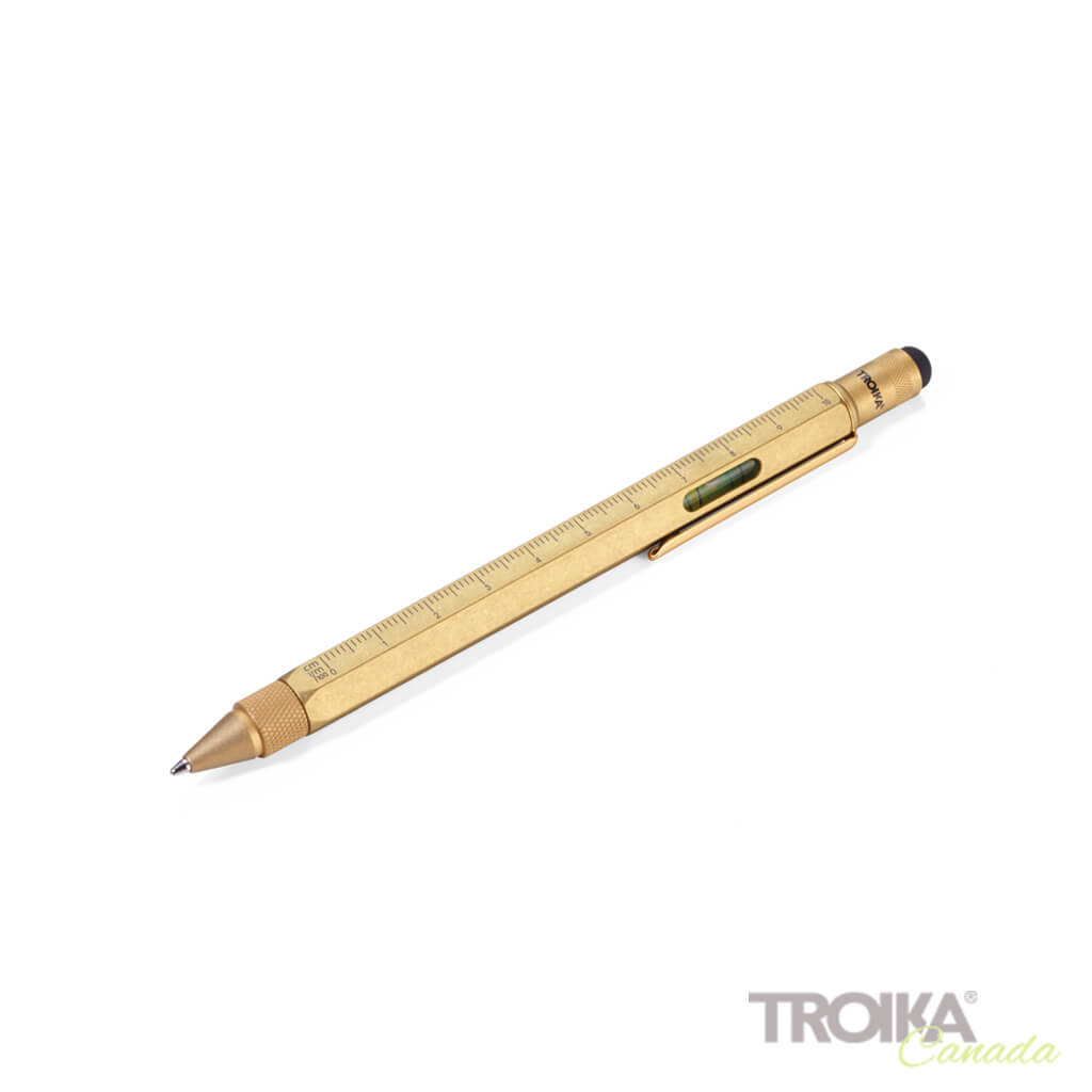 TROIKA Multitasking Ballpoint Pen "CONSTRUCTION" - Brass Media 1 of 4