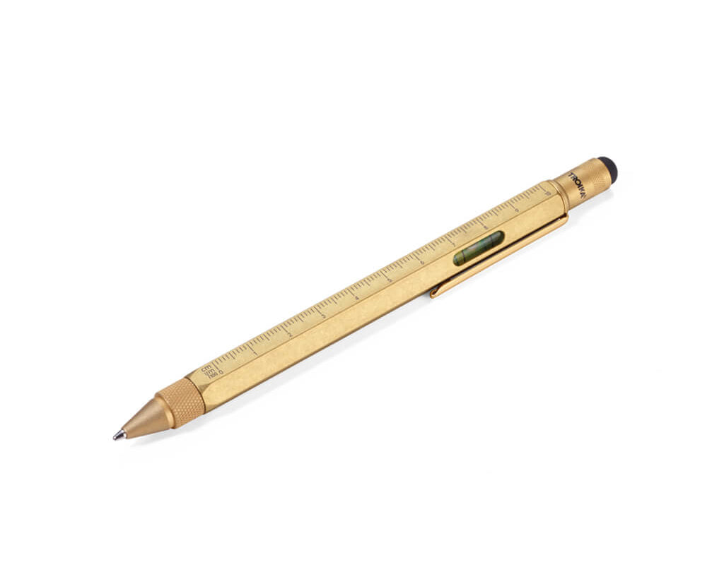 TROIKA Multitasking Ballpoint Pen "CONSTRUCTION" - Brass Media 1 of 4