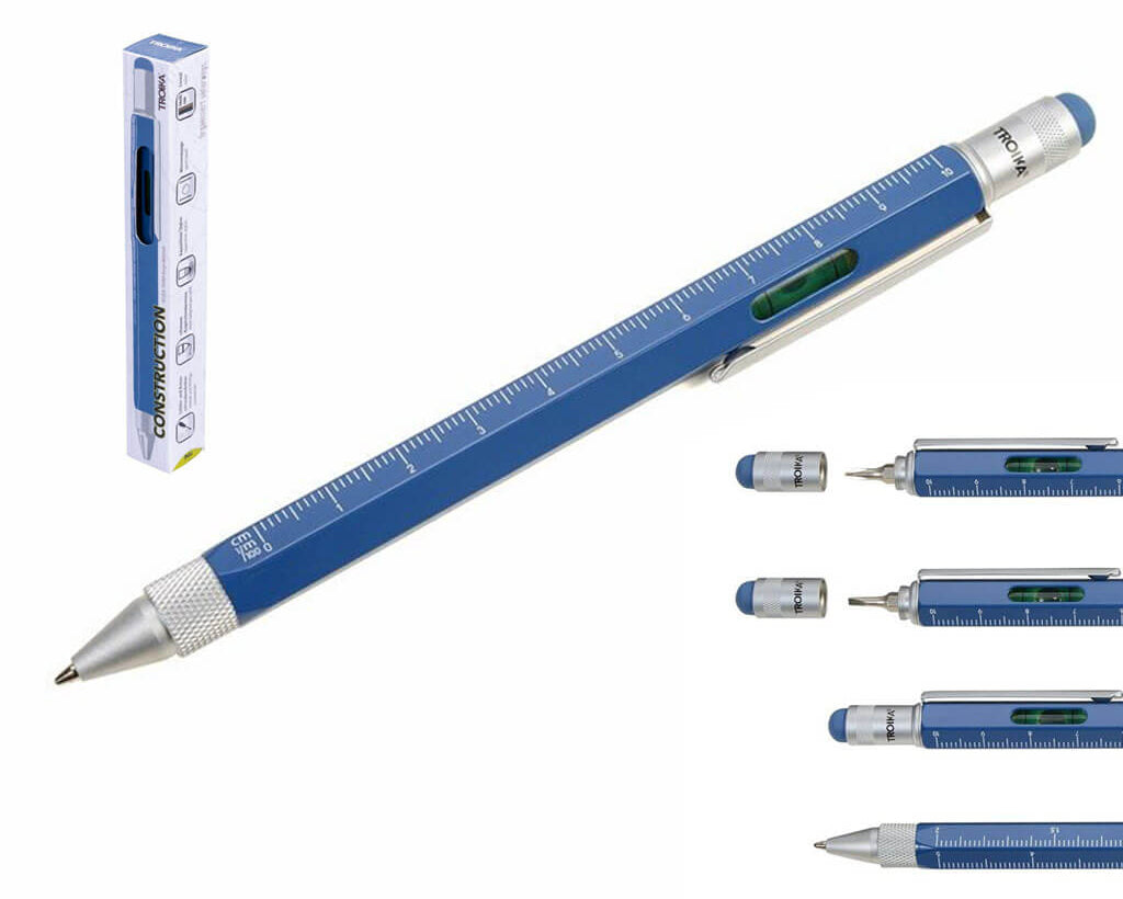 TROIKA Multitasking Ballpoint Pen "CONSTRUCTION" - Atlantic Blue