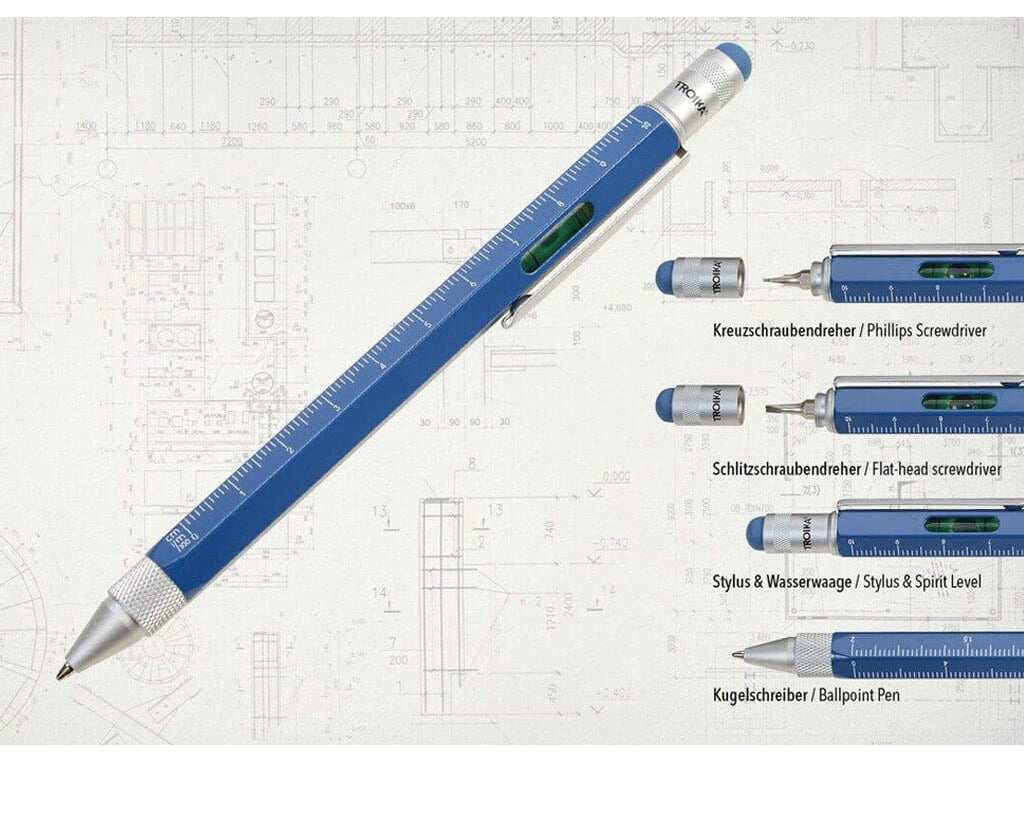 TROIKA Multitasking Ballpoint Pen "CONSTRUCTION" - Atlantic Blue