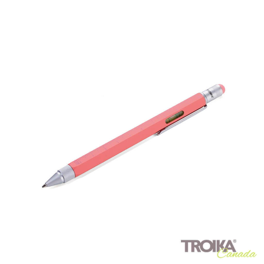 TROIKA MULTITASKING BALLPOINT PEN "CONSTRUCTION" - CORAL