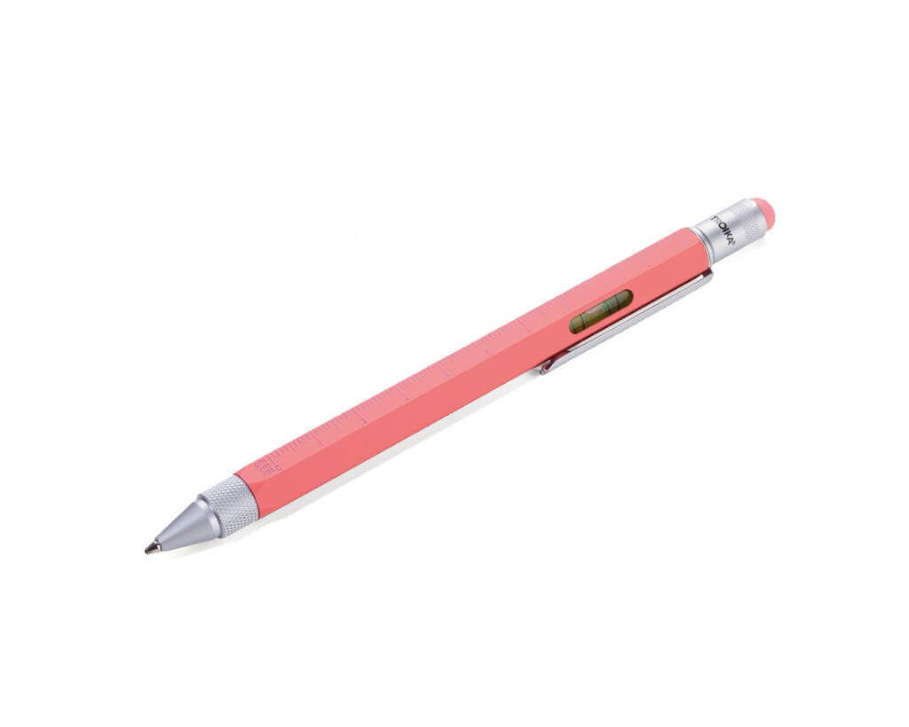 TROIKA MULTITASKING BALLPOINT PEN "CONSTRUCTION" - CORAL
