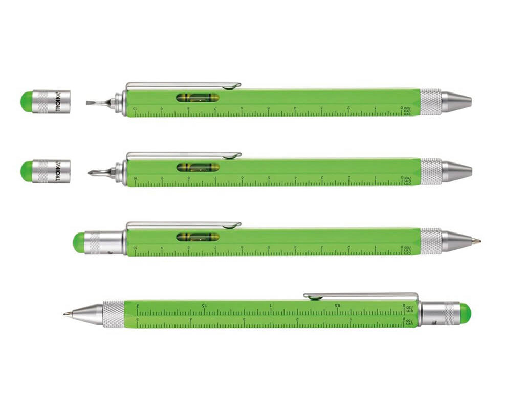 TROIKA MULTITASKING BALLPOINT PEN "CONSTRUCTION" - NEON GREEN