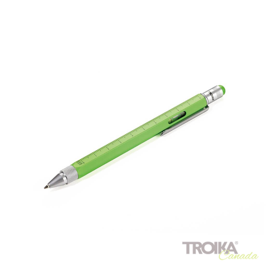 TROIKA MULTITASKING BALLPOINT PEN "CONSTRUCTION" - NEON GREEN