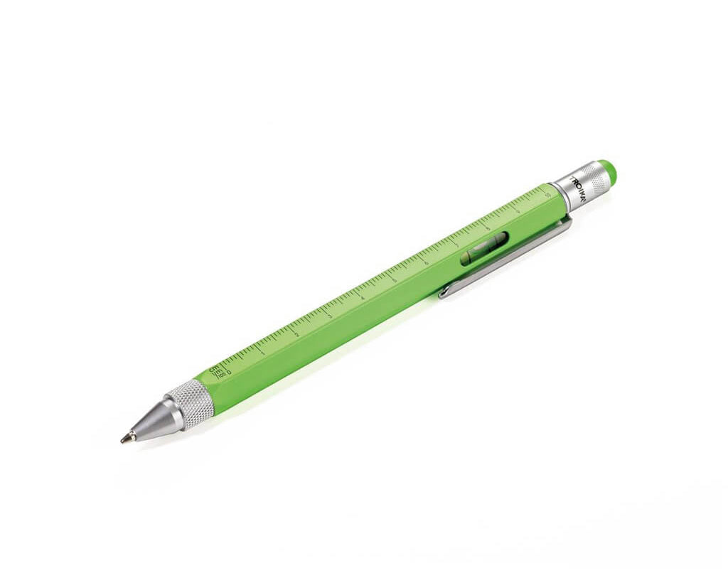 TROIKA MULTITASKING BALLPOINT PEN "CONSTRUCTION" - NEON GREEN