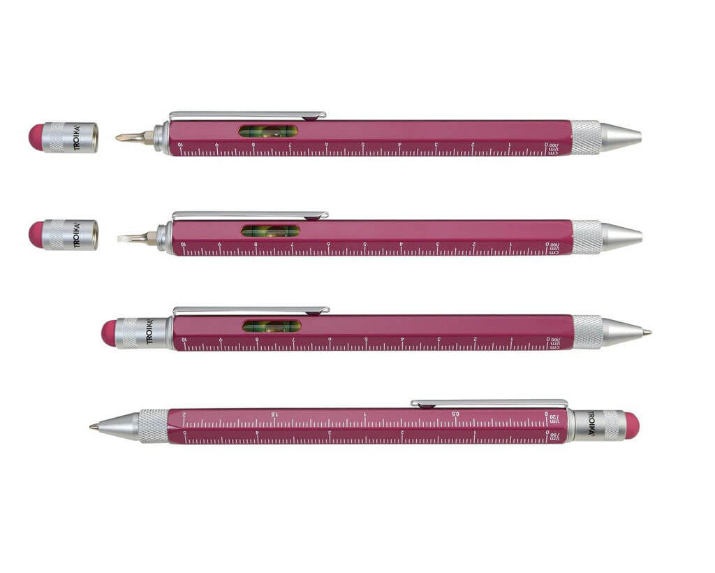 TROIKA Multitasking Ballpoint Pen "CONSTRUCTION" - Orchid Flower