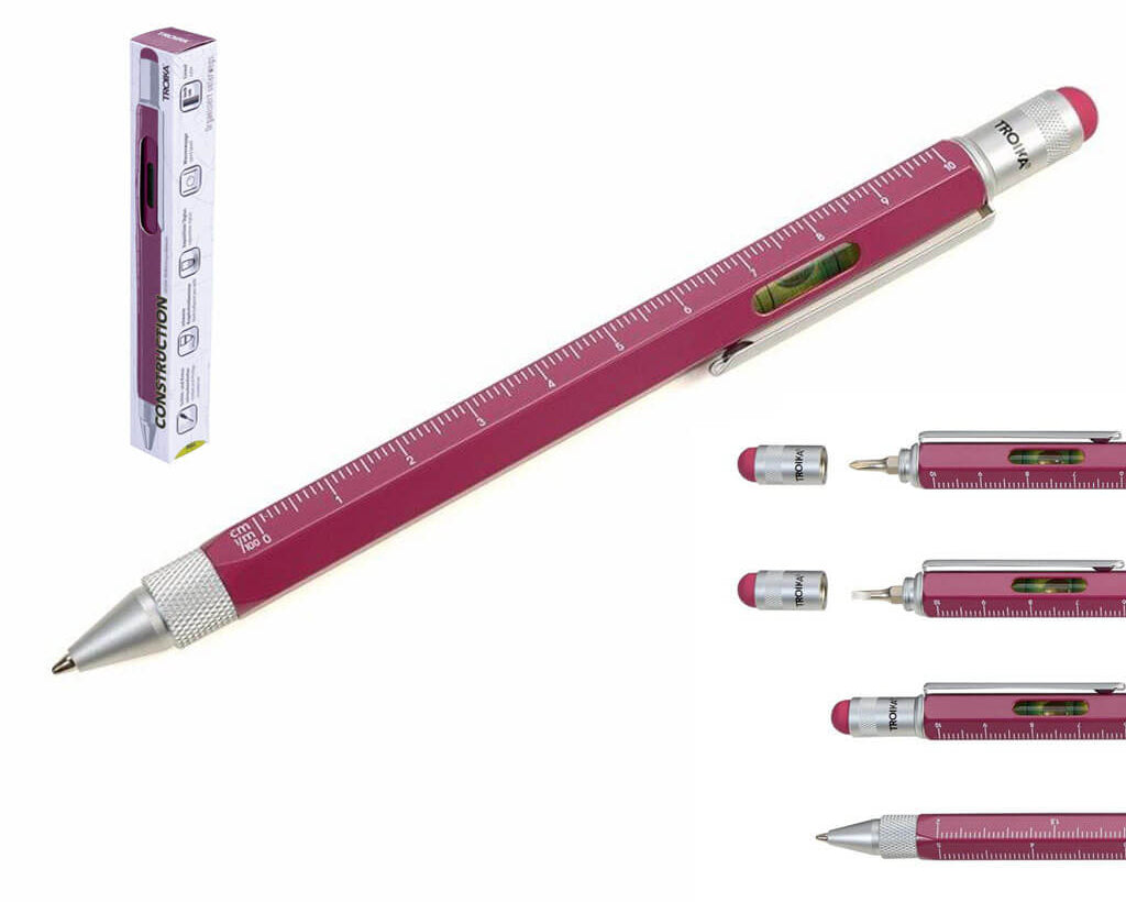TROIKA Multitasking Ballpoint Pen "CONSTRUCTION" - Orchid Flower