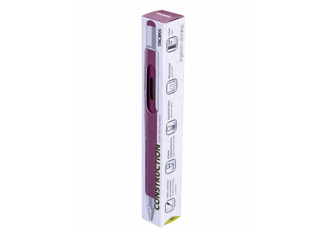 TROIKA Multitasking Ballpoint Pen "CONSTRUCTION" - Orchid Flower