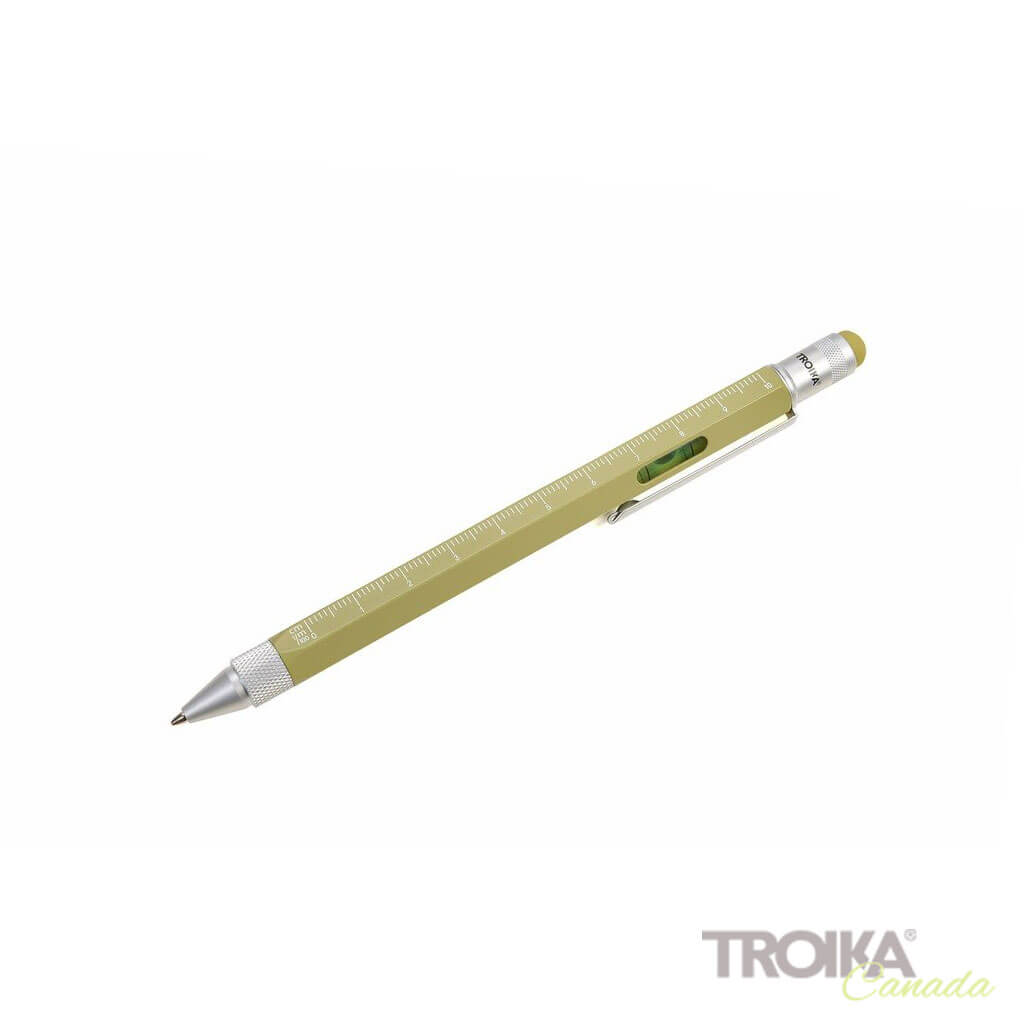 TROIKA Multitasking Ballpoint Pen "CONSTRUCTION" - Olive Oil