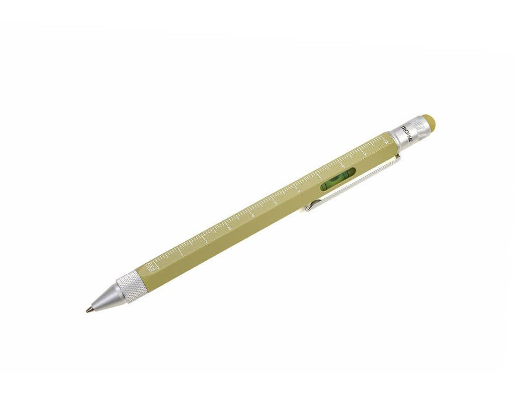 TROIKA Multitasking Ballpoint Pen "CONSTRUCTION" - Olive Oil