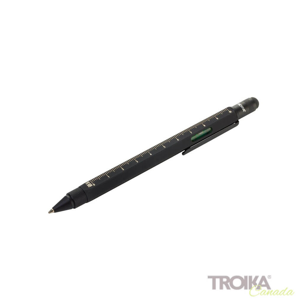 TROIKA Multitasking ballpoint pen "CONSTRUCTION" - superblack