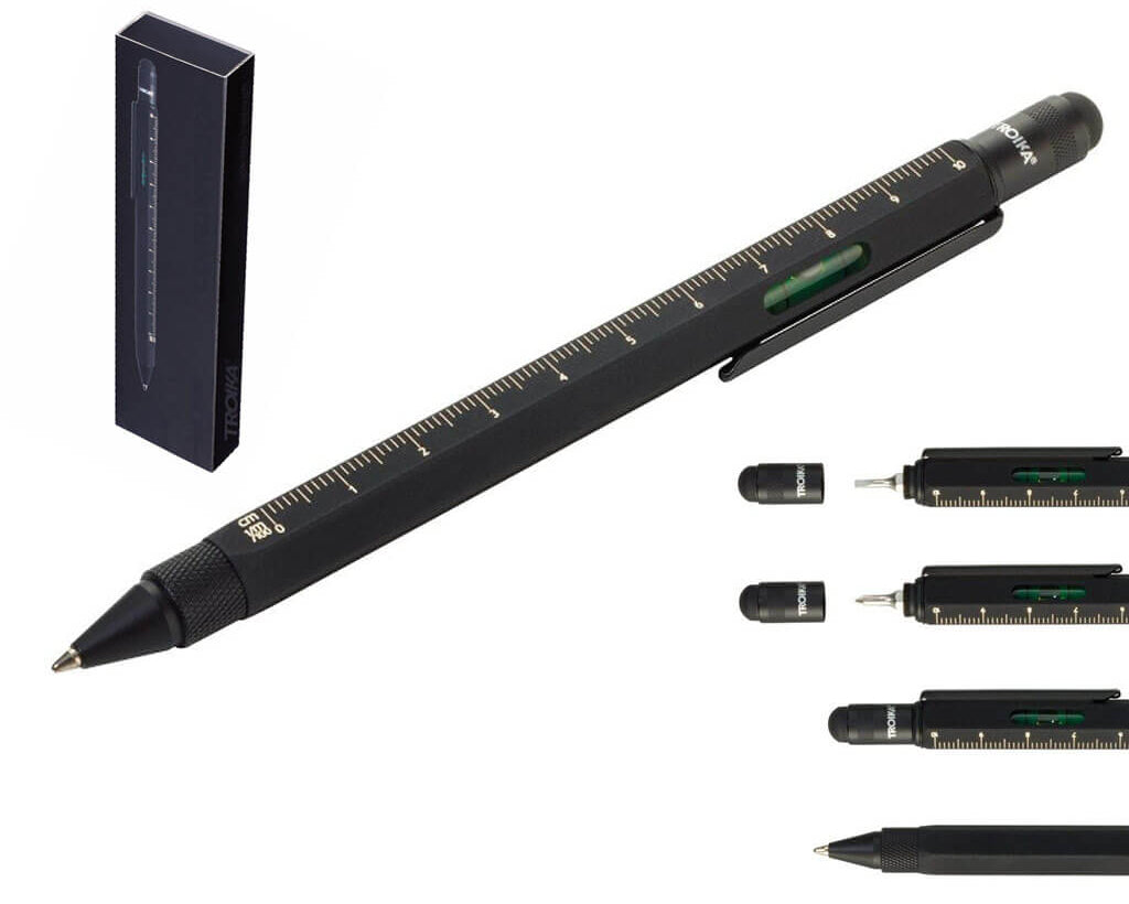 TROIKA Multitasking ballpoint pen "CONSTRUCTION" - superblack