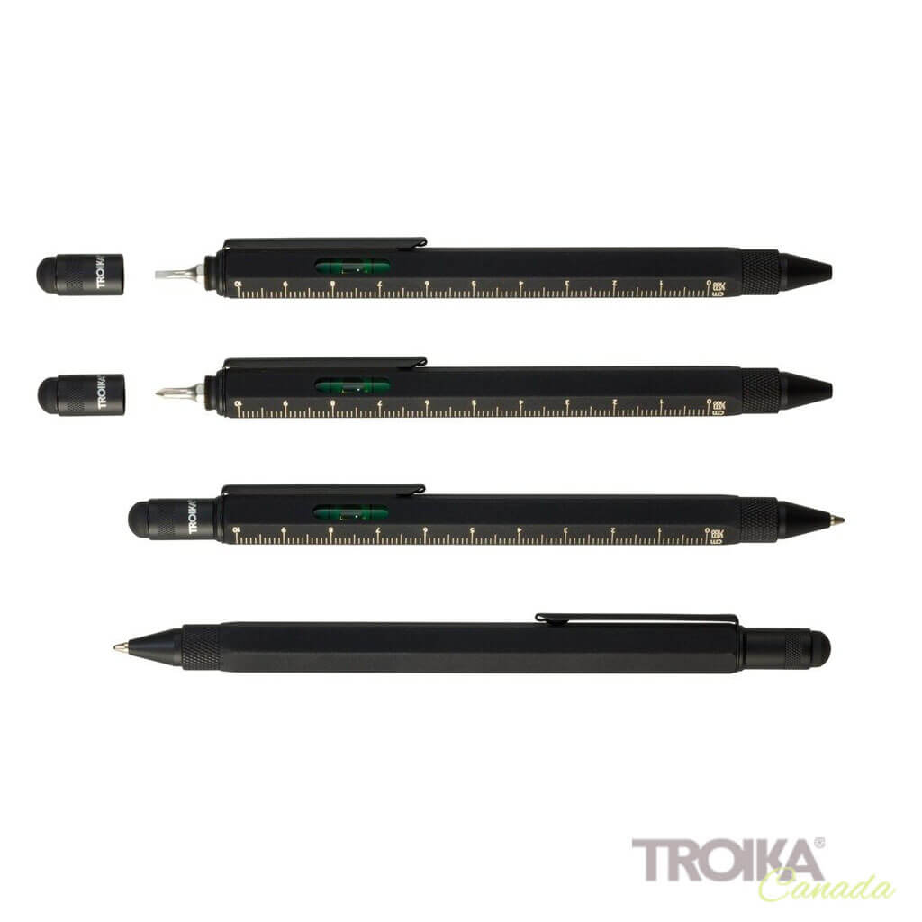 TROIKA Multitasking ballpoint pen "CONSTRUCTION" - superblack