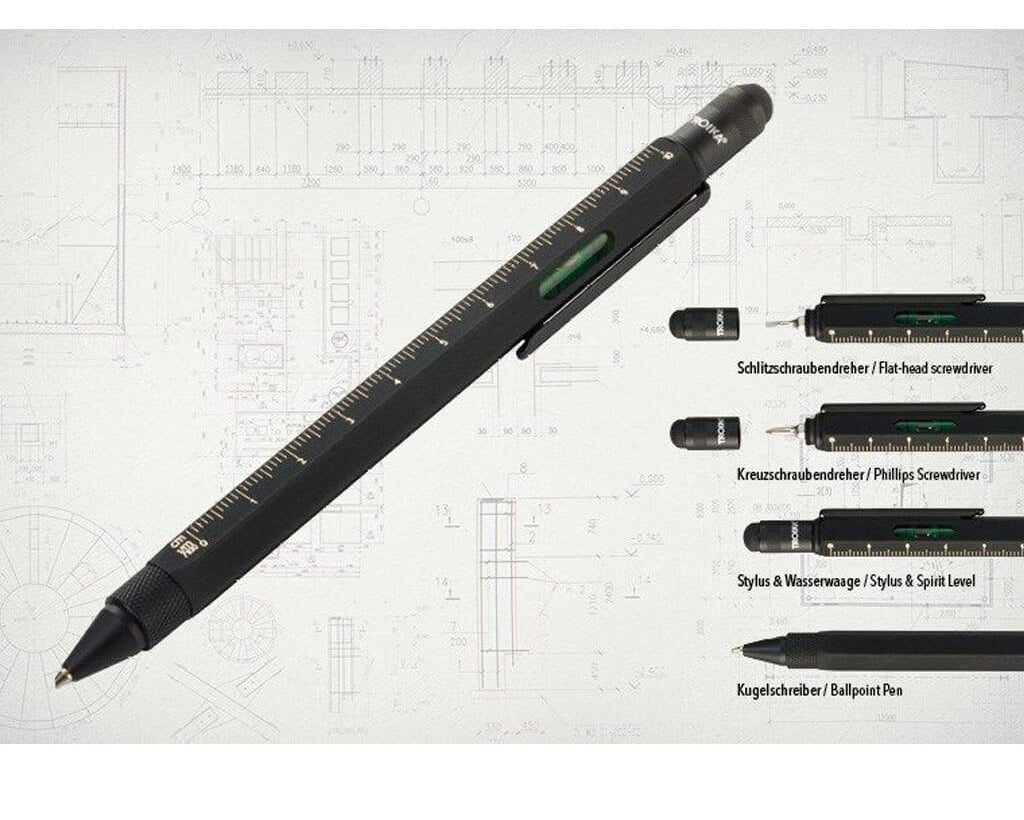 TROIKA Multitasking ballpoint pen "CONSTRUCTION" - superblack