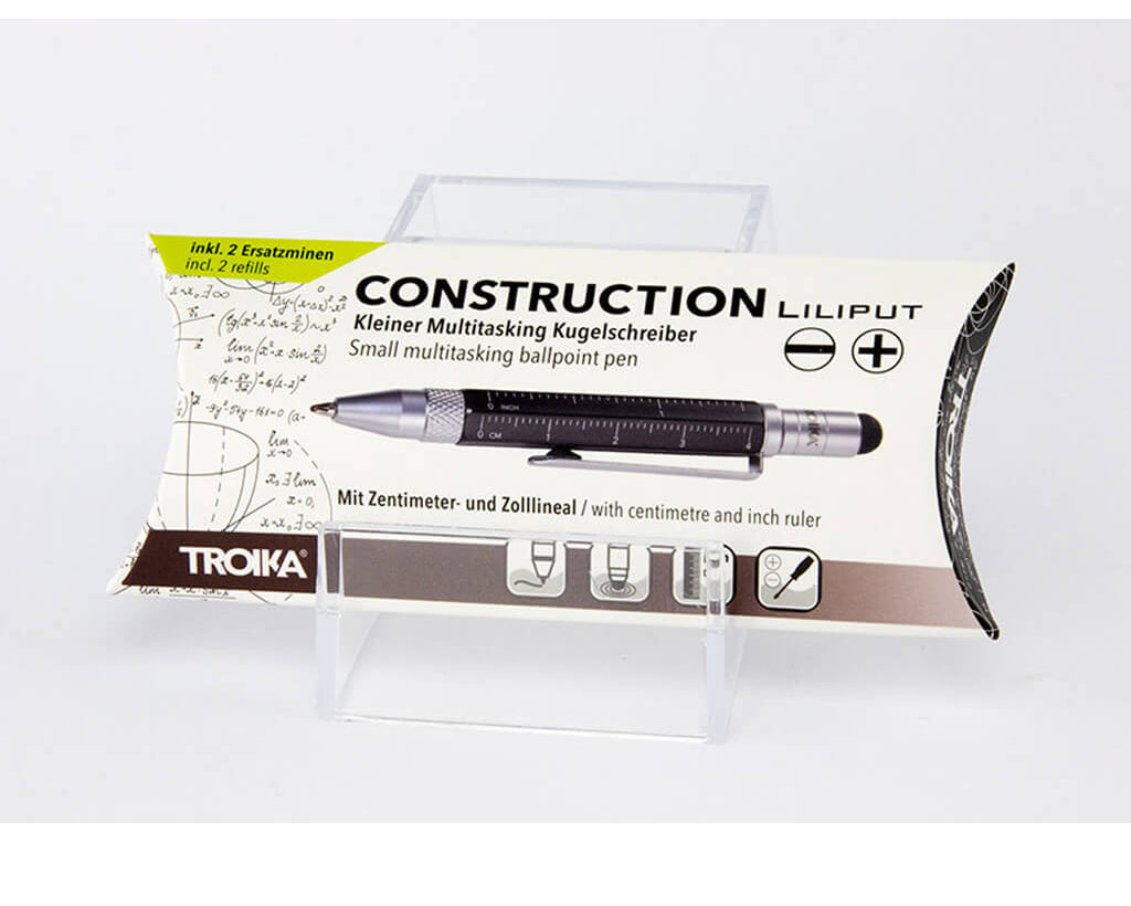 TROIKA Multitasking ballpoint pen "CONSTRUCTION LILIPUT" - small black