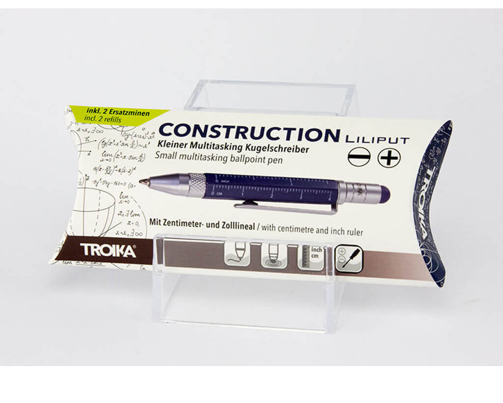 TROIKA Multitasking ballpoint pen "CONSTRUCTION LILIPUT" - small blue