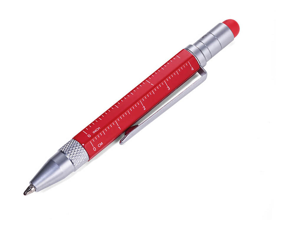TROIKA Multitasking ballpoint pen "CONSTRUCTION LILIPUT" - small red