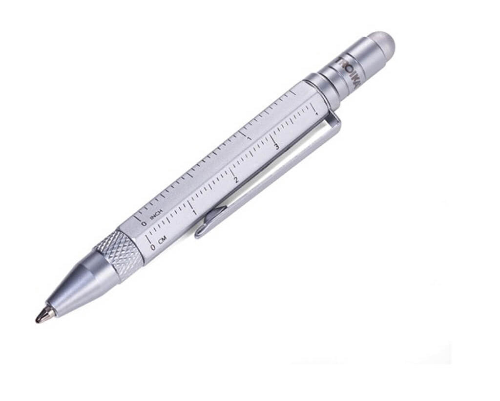 TROIKA Multitasking ballpoint pen "CONSTRUCTION LILIPUT" - small silver