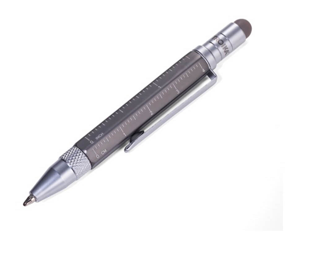 TROIKA Multitasking ballpoint pen "CONSTRUCTION LILIPUT" - small titanium