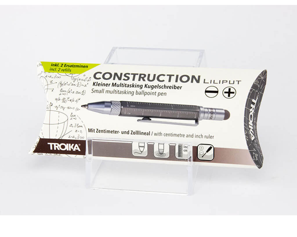 TROIKA Multitasking ballpoint pen "CONSTRUCTION LILIPUT" - small titanium