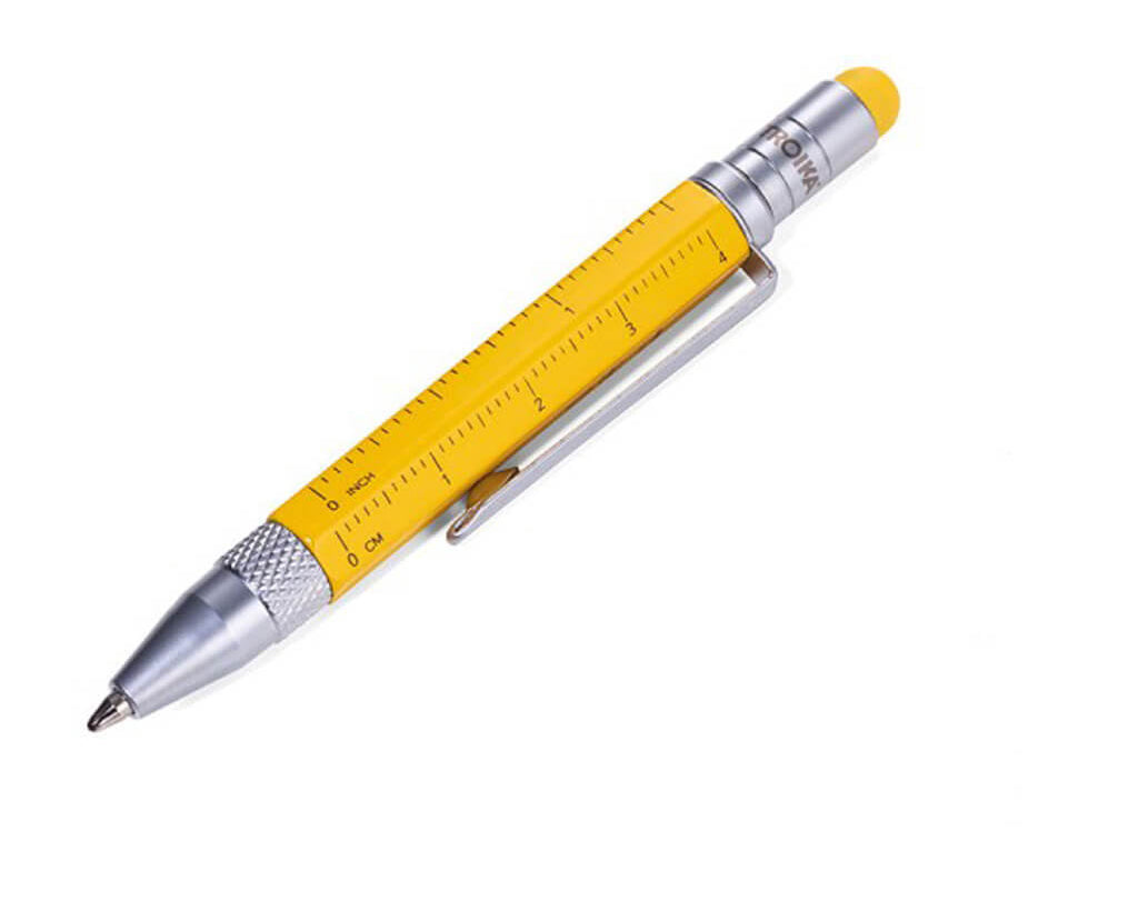TROIKA Multitasking ballpoint pen "CONSTRUCTION LILIPUT" - small yellow