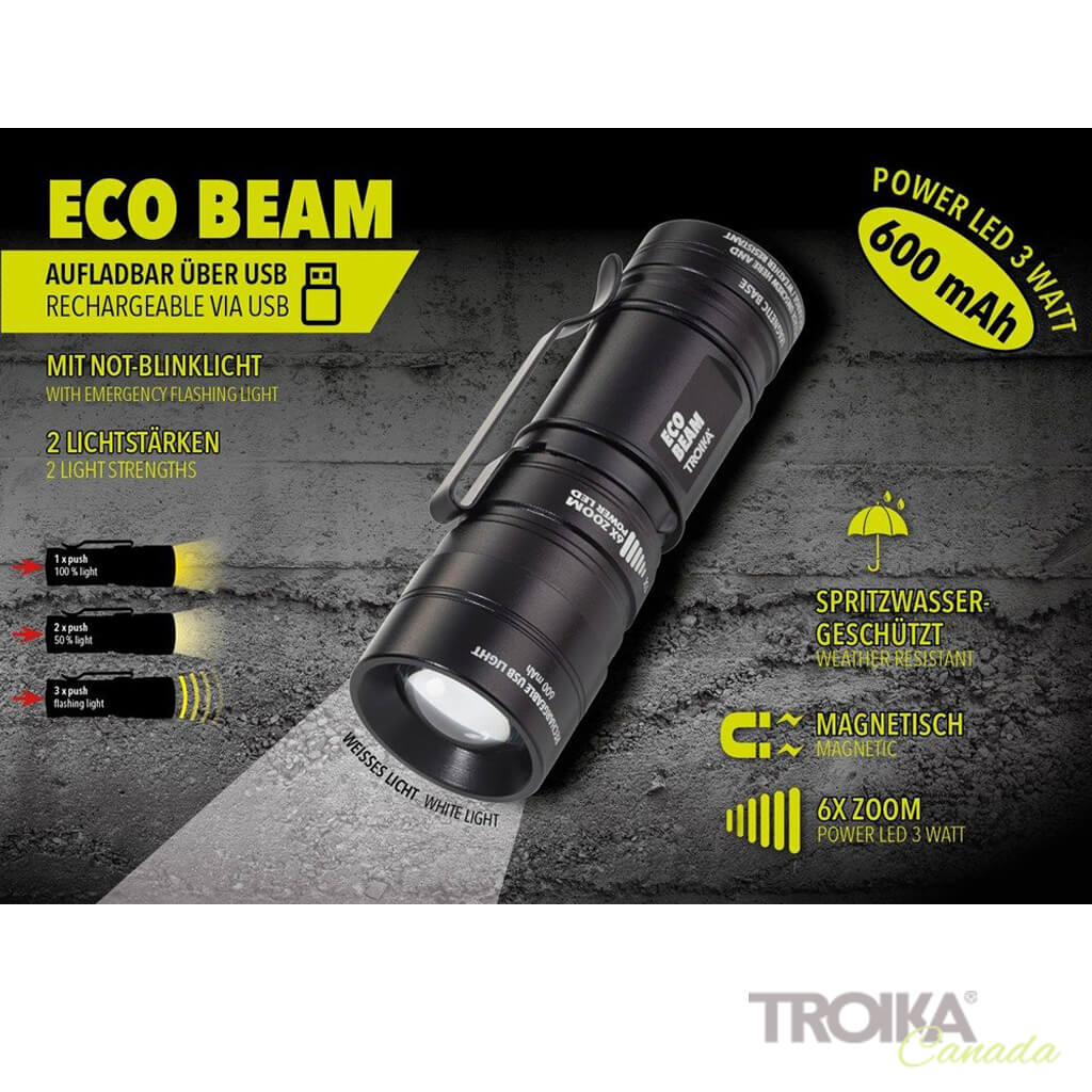 TROIKA Torch "ECO BEAM" - black